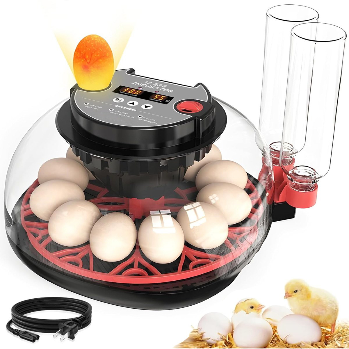 Quail Egg Incubator - 12개 계란 부화기 자동 회전 디지털